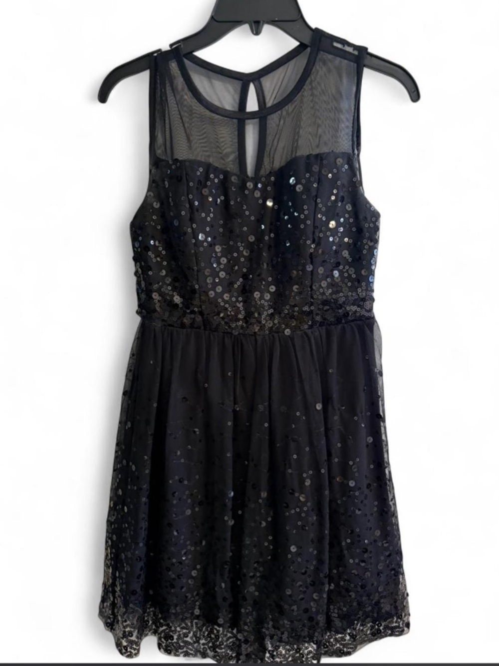 Emerald Sundae Black Mesh Detail Dress